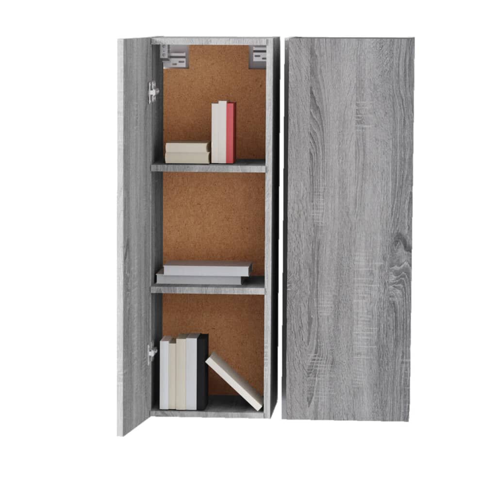 vidaXL Έπιπλα Τηλεόρασης 2 τεμ. Γκρι Sonoma30,5x30x90 εκ. Επεξ. Ξύλο