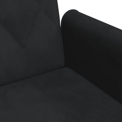 vidaXL Καναπές Κρεβάτι Διθέσιος Μαύρος Βελούδινος Μαξιλάρια/Υποπόδιο