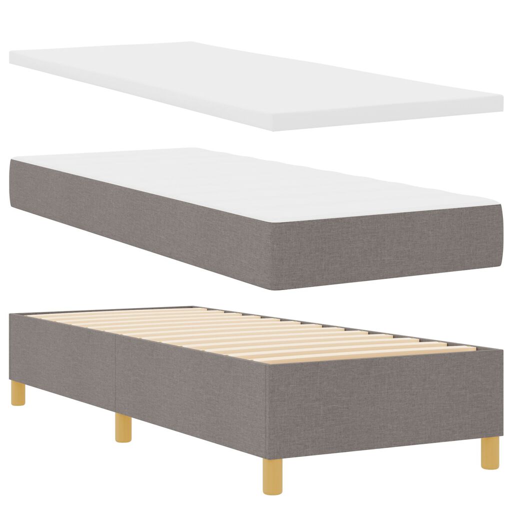 vidaXL Κρεβάτι με Ελατήρια και Στρώμα Ταπέ 80x200 cm Ύφασμα
