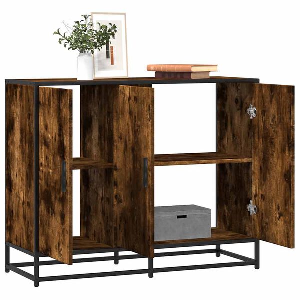 vidaXL Sideboard Καπνιστή δρυς 94x35x76 cm Κατασκευασμένο ξύλο