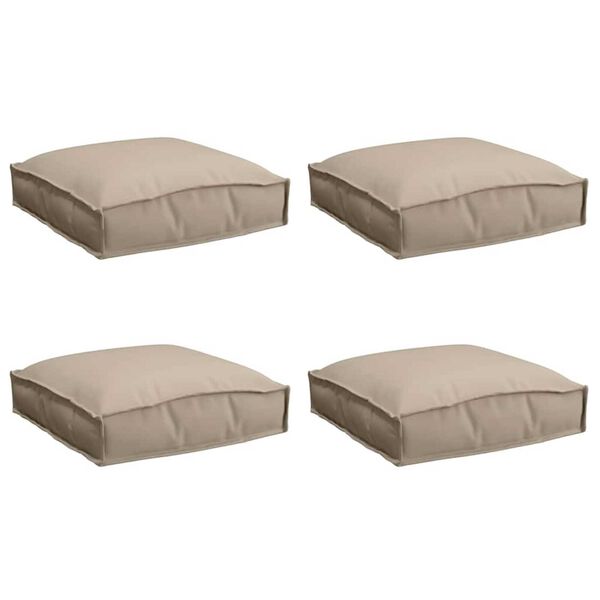 vidaXL Μαξιλάρι παλέτας για κάθισμα 4 pcs Taupe 40 x 40 x 8 εκ.