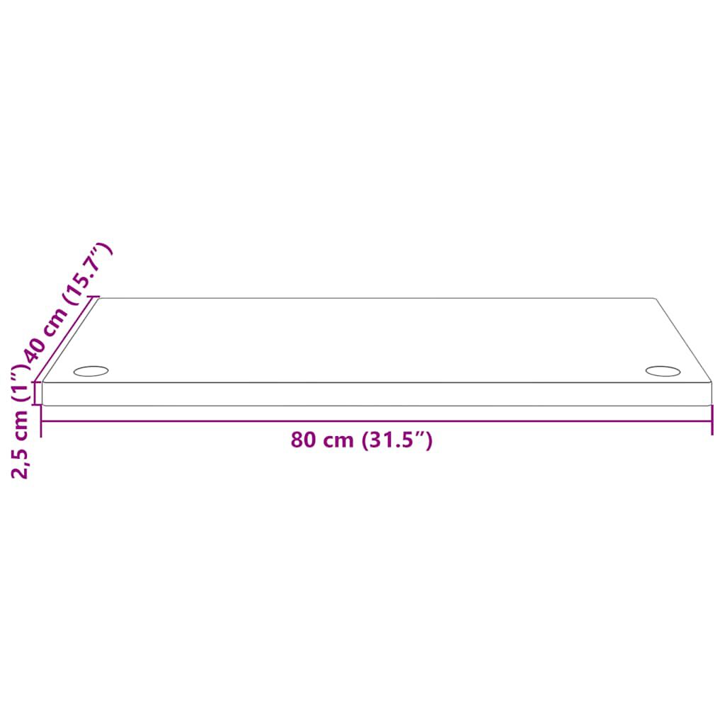 vidaXL Επιφάνεια Γραφείου Λευκή 80x40x2,5 εκ. από Μασίφ Ξύλο Πεύκου