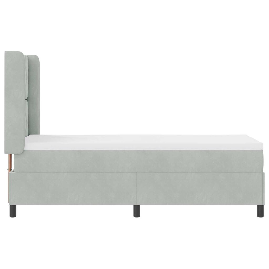vidaXL Κρεβάτι Box Spring LED με Στρώμα Ανοιχτό γκρι 80 x 200 cm
