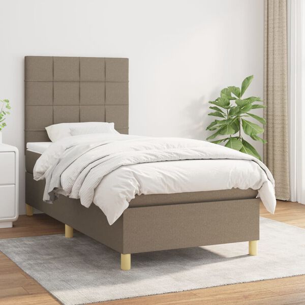 vidaXL &Kappa;&rho;&epsilon;&beta;ά&tau;&iota; Boxspring &mu;&epsilon; &Sigma;&tau;&rho;ώ&mu;&alpha; Taupe 90x190 &epsilon;&kappa;.&Upsilon;&phi;&alpha;&sigma;&mu;ά&tau;&iota;&nu;&omicron;