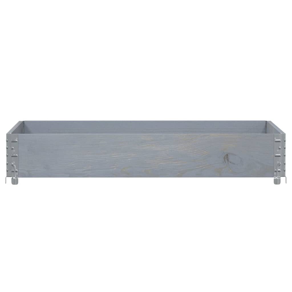 vidaXL Κολάρα Παλέτας Γκρι 120x80 εκ. από Μασίφ Ξύλο Πεύκου