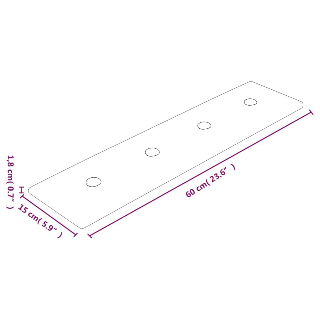 vidaXL Πάνελ Τοίχου 12 τεμ. Μαύρα 60x15 εκ. 1,08 μ² Συνθετικό Δέρμα
