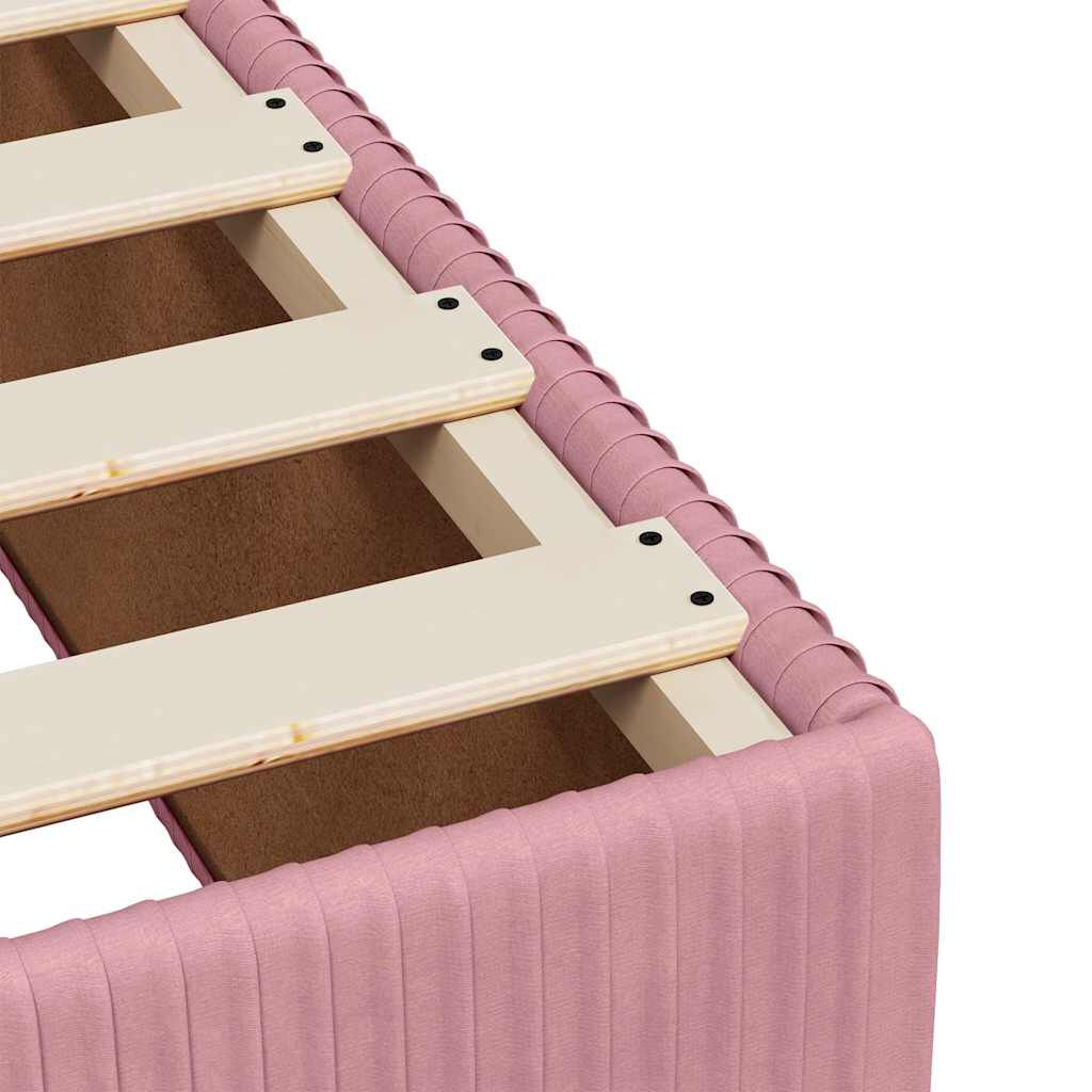 vidaXL Κρεβάτι Boxspring με Στρώμα Ροζ 120x200 εκ. Βελούδινο