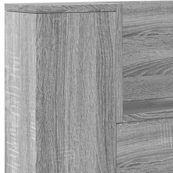 vidaXL Κεφαλάρι με Αποθηκ. Χώρο & LED Γκρι Sonoma 140x16,5x103,5 εκ.