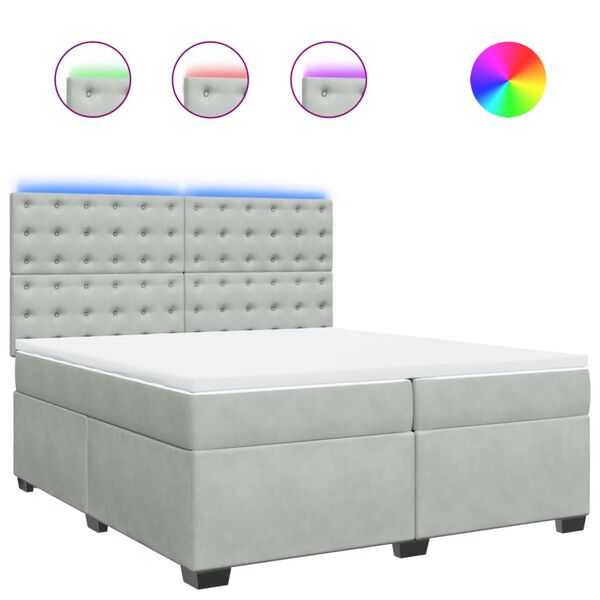 vidaXL &Kappa;&rho;&epsilon;&beta;ά&tau;&iota; Boxspring &mu;&epsilon; &Sigma;&tau;&rho;ώ&mu;&alpha; &Alpha;&nu;&omicron;&iota;&chi;&tau;ό &Gamma;&kappa;&rho;&iota; 200x200 &epsilon;&kappa;. &Beta;&epsilon;&lambda;&omicron;ύ&delta;&iota;&nu;&omicron;