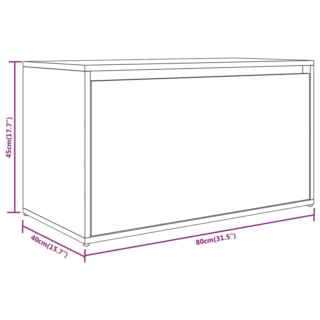 vidaXL Πάγκος Χολ Καφέ Δρυς 80 x 40 x 45 εκ. από Επεξεργασμένο Ξύλο