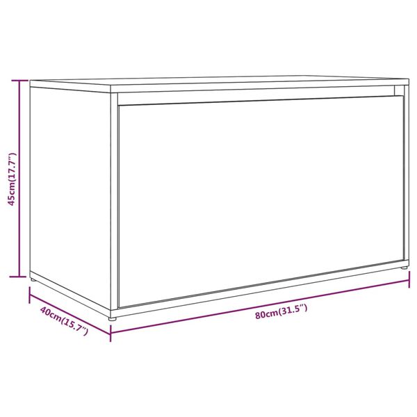 vidaXL Πάγκος Χολ Καφέ Δρυς 80 x 40 x 45 εκ. από Επεξεργασμένο Ξύλο