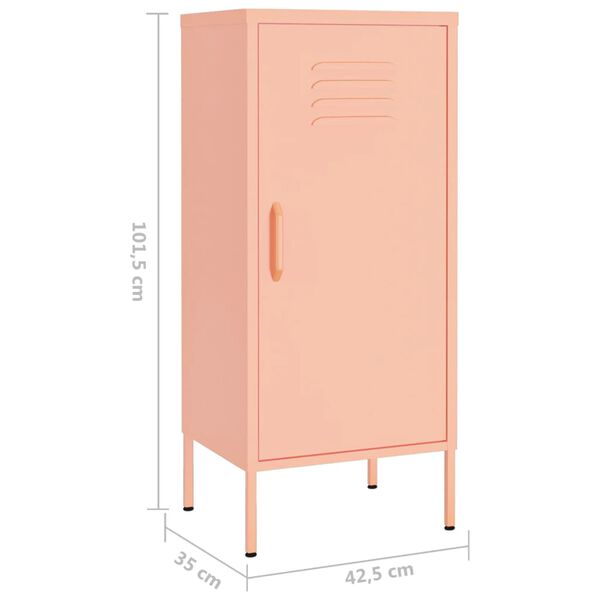 vidaXL Ντουλάπι Αποθήκευσης Ροζ 42,5x35x101,5 εκ. από Ατσάλι