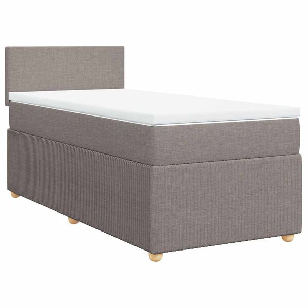 vidaXL &Kappa;&rho;&epsilon;&beta;ά&tau;&iota; Boxspring &mu;&epsilon; &Sigma;&tau;&rho;ώ&mu;&alpha; Taupe 80x200 &epsilon;&kappa;. &Upsilon;&phi;&alpha;&sigma;&mu;ά&tau;&iota;&nu;&omicron;