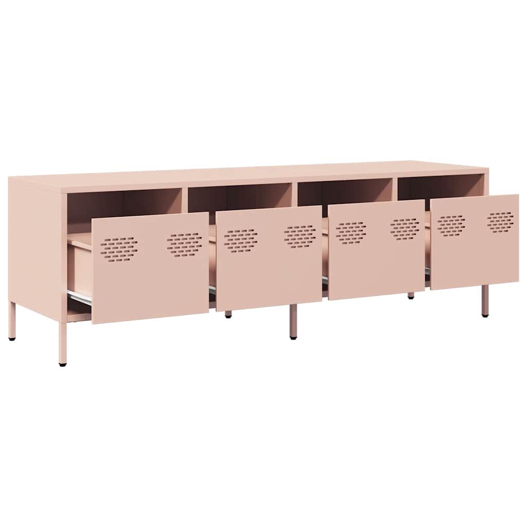vidaXL Έπιπλο Τηλεόρασης Ροζ 135x39x43,5 εκ. Ατσάλι Ψυχρής Έλασης