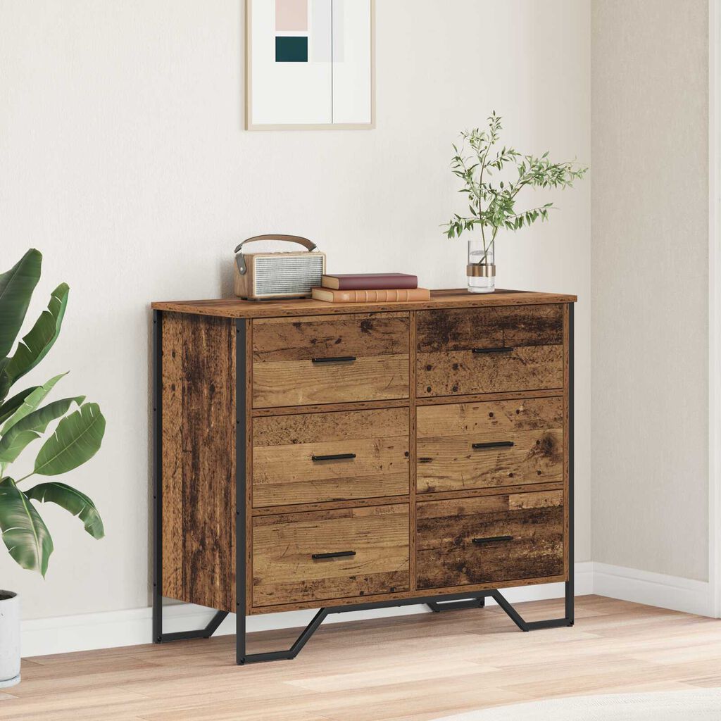 vidaXL Κουτί με Συρτάρια Παλιού Ξύλου 91x35.5x74.5 εκ Επεξεργασμένο Ξύλο