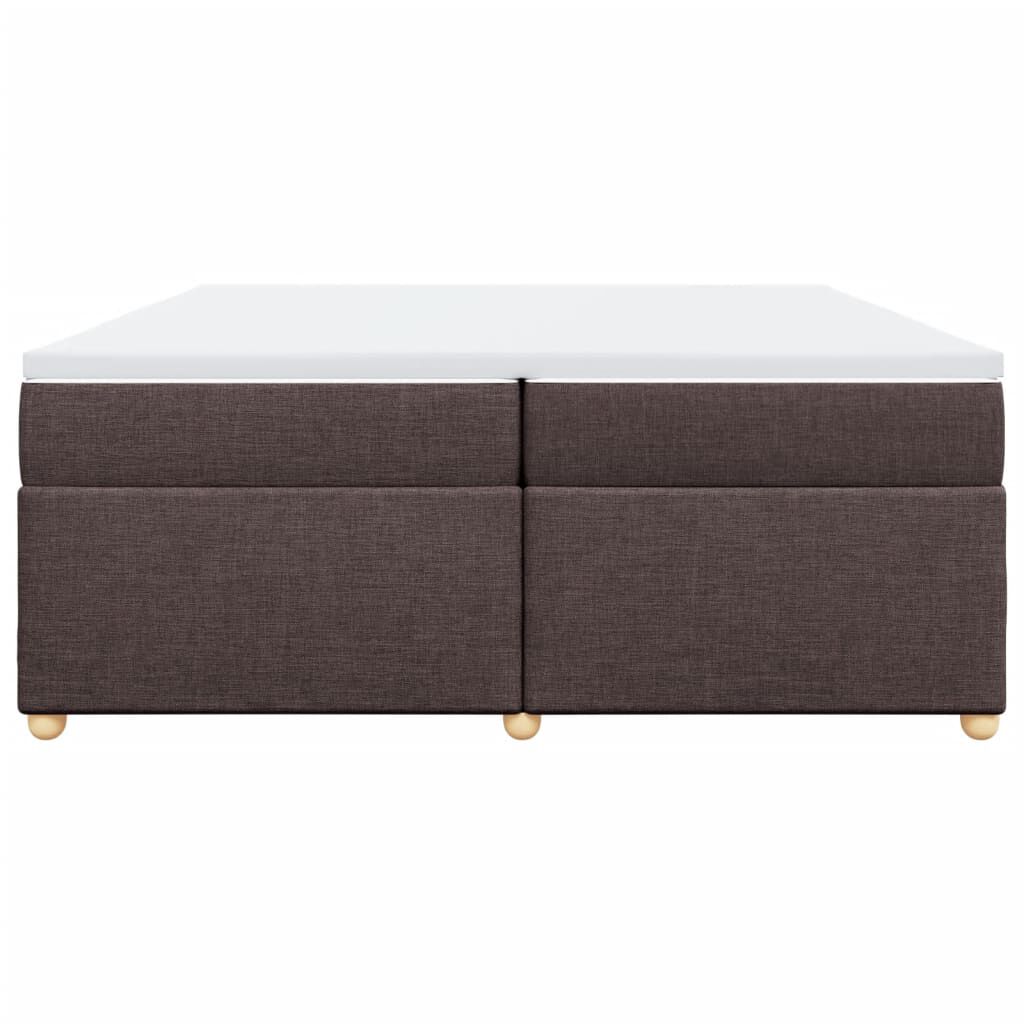 vidaXL Κρεβάτι Boxspring με Στρώμα Σκούρο Καφέ 200x200 εκ. Υφασμάτινο