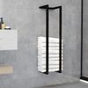 vidaXL Βάση για Πετσέτες Επιτοίχια Μαύρη 25 x 20 x 95 εκ. Σιδερένια