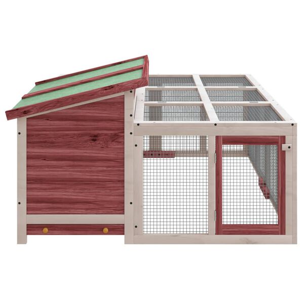 vidaXL Κλουβί Κουνελιών Μόκα 144 x 123 x 67,5 εκ. Μασίφ Ξύλο Πεύκου