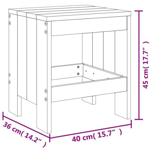 vidaXL Σκαμπό Κήπου 2 τεμ. Μελί 40x36x45 εκ. από Μασίφ Ξύλο Πεύκου