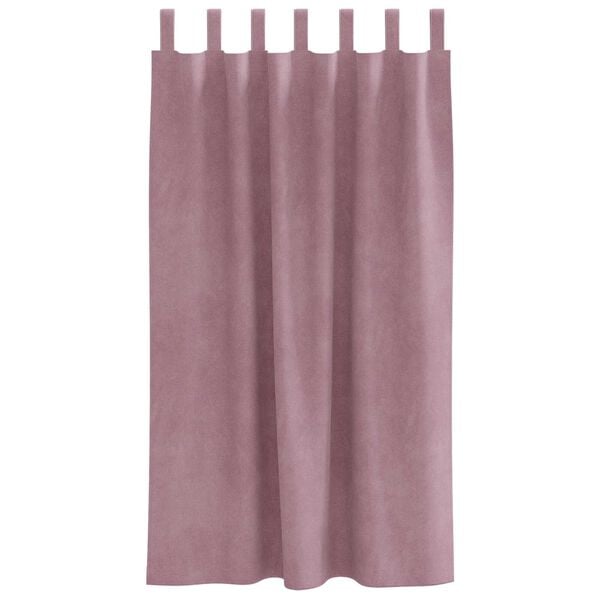 vidaXL Κουρτίνες με κουρτίνες 2 pcs Σκούρο Ροζ 140 x 175 cm Βελούδο