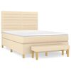 vidaXL &Kappa;&rho;&epsilon;&beta;ά&tau;&iota; Boxspring &mu;&epsilon; &Sigma;&tau;&rho;ώ&mu;&alpha; &Kappa;&rho;&epsilon;&mu; 140x190 &epsilon;&kappa;. &Upsilon;&phi;&alpha;&sigma;&mu;ά&tau;&iota;&nu;&omicron;