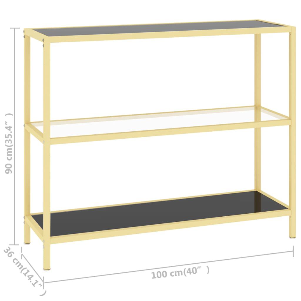 vidaXL Ράφι Μαύρο και Διαφανές 100 x 36 x 90 εκ. από Ψημένο Γυαλί