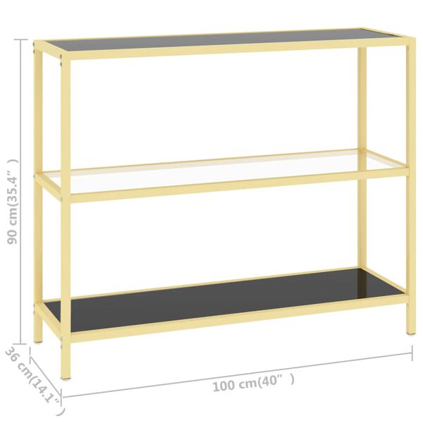 vidaXL Ράφι Μαύρο και Διαφανές 100 x 36 x 90 εκ. από Ψημένο Γυαλί