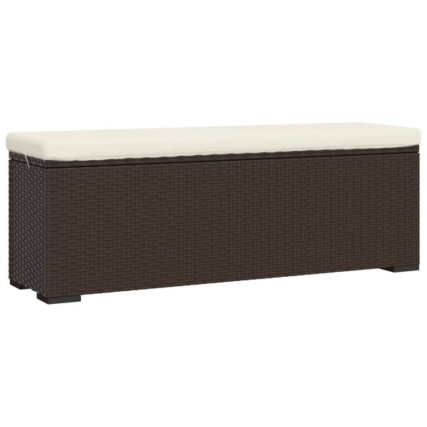vidaXL Σκαμπό με Μαξιλάρι Καφέ 110 x 30 x 40 εκ. από Συνθετικό Ρατάν