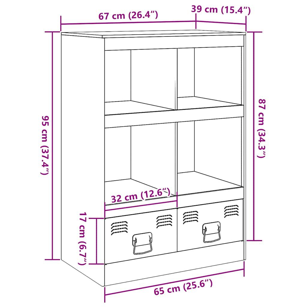 vidaXL Ραφιέρα Μουσταρδί 67x39x95 εκ. από Ατσάλι