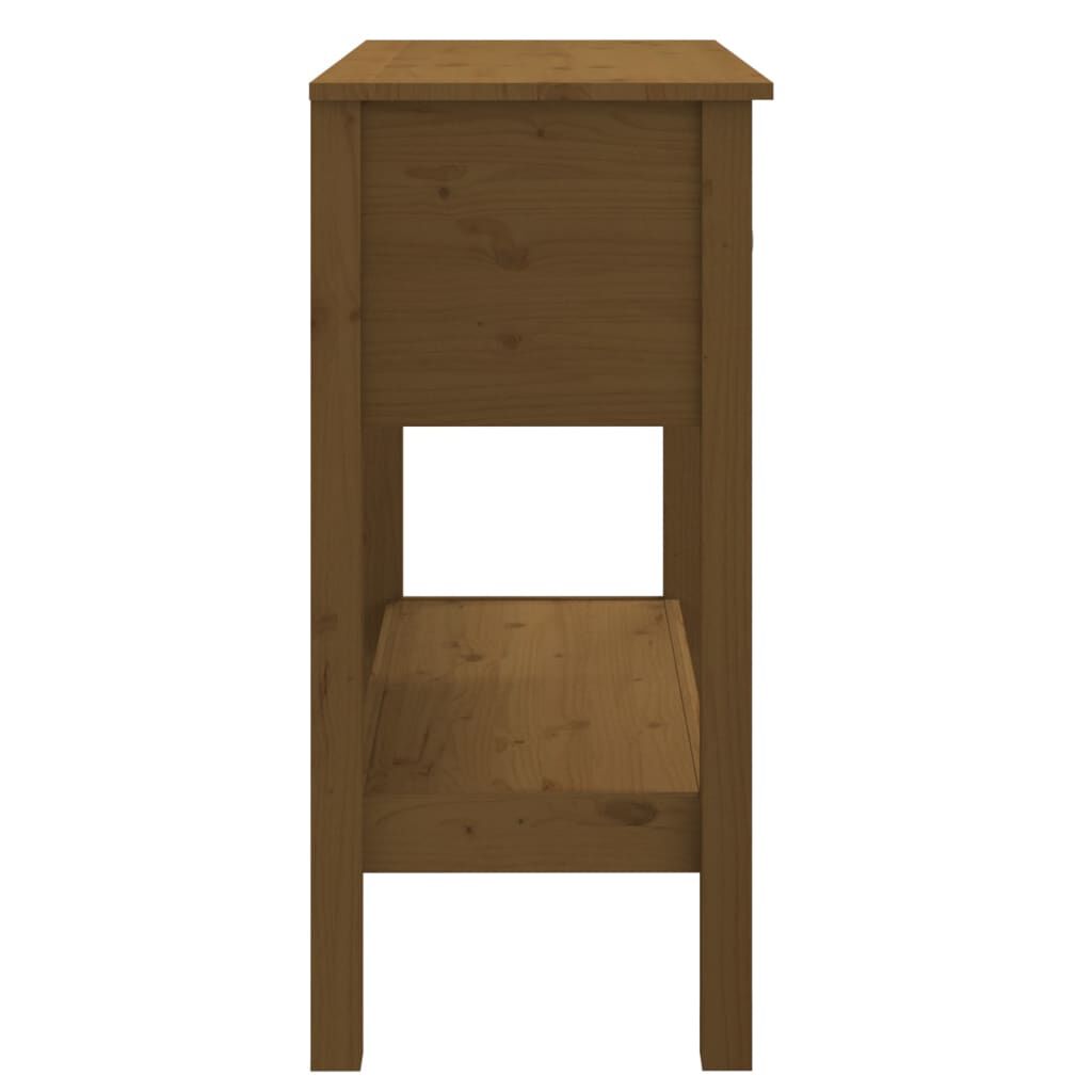 vidaXL Τραπέζι Κονσόλα Καφέ Μελί 75 x 35 x 75 εκ. Μασίφ Ξύλο Πεύκου