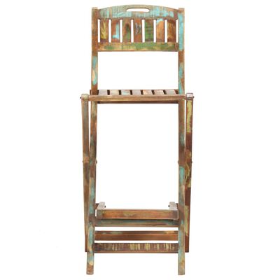 vidaXL Καρέκλες Μπαρ Πτυσσόμενες 2 τεμ. από Μασίφ Ανακυκλωμένο Ξύλο