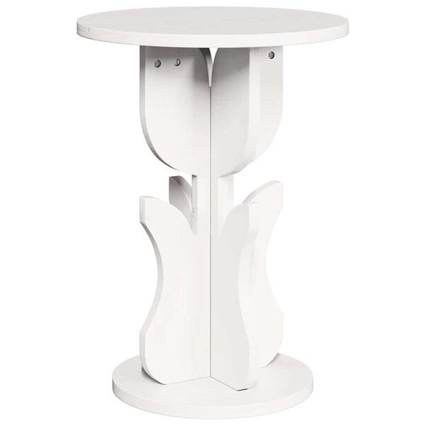 vidaXL Τραπεζάκι Πλευράς Λευκό 39.5 x 39.5 x 53.5 εκ Μασίφ ξύλο πεύκου