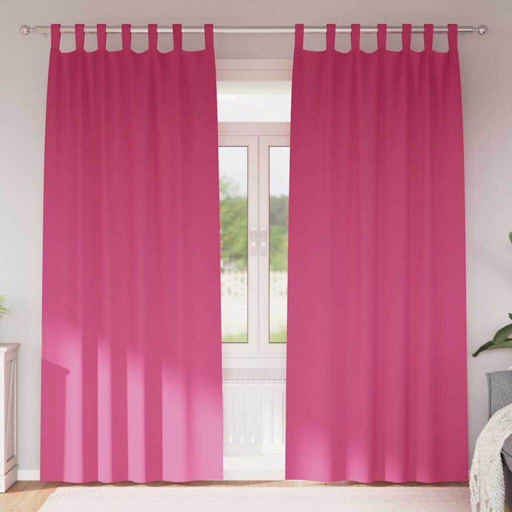 vidaXL Κουρτίνες 2 pcs Φωτεινό Ροζ 225 x 140 εκ. Πολυεστέρας