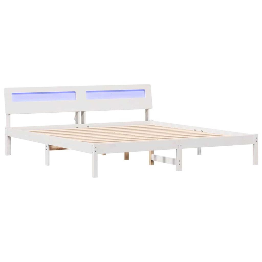 vidaXL Σκελετός Κρεβατιού Λευκό 180 x 200 cm Μασίφ ξύλο πεύκου