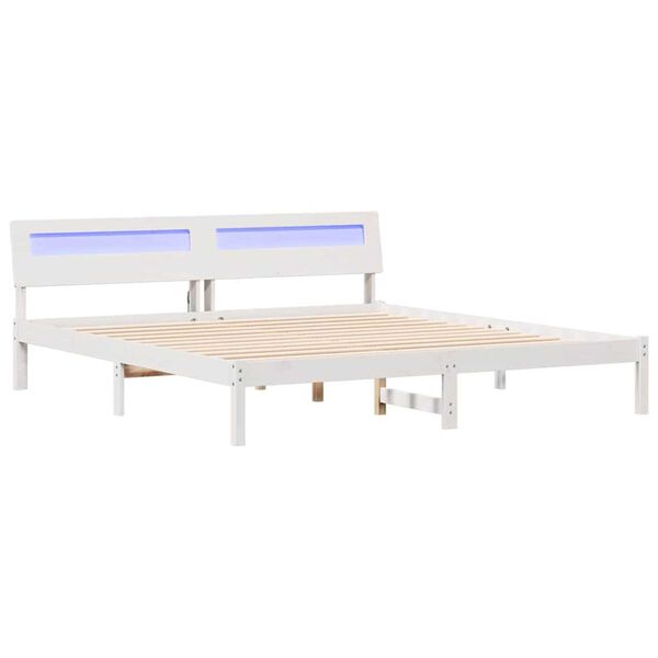 vidaXL Σκελετός Κρεβατιού Λευκό 180 x 200 cm Μασίφ ξύλο πεύκου