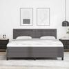 vidaXL Σκελετός κρεβατιού με στρώμα Γκρι 180 x 200 cm Τεχνητό δέρμα