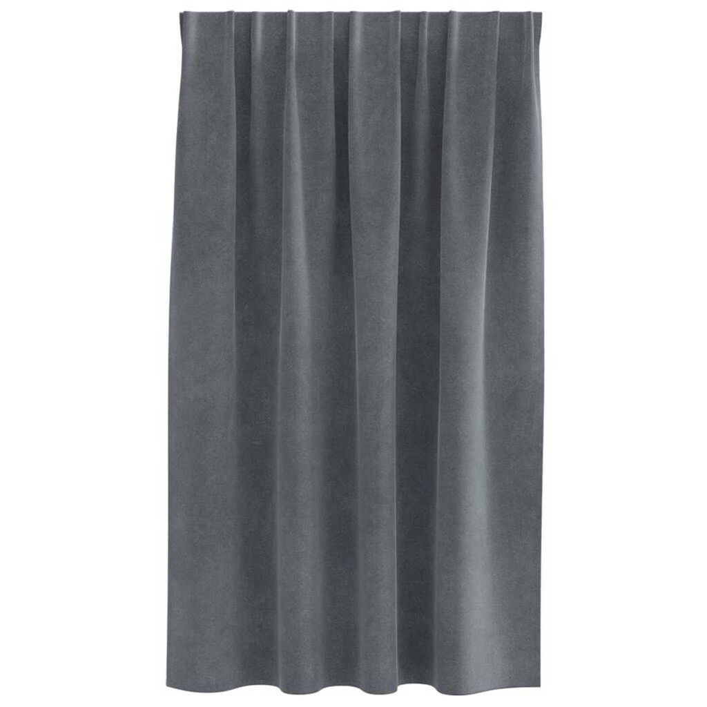 vidaXL Κουρτίνες με κουρτίνες 2 pcs Ανοιχτό γκρι 140 x 140 cm Βελούδο