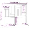 vidaXL Κεφαλάρι Κρεβατιού Μαύρο 125,5 x 4 x 100 εκ. Μασίφ Ξύλο Πεύκου