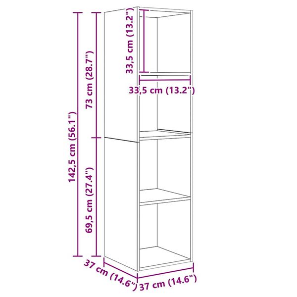 vidaXL Σετ επίπλου τηλεόρασης 4 pcs Μαύρη δρυς 37 x 37 x 142.5 εκ