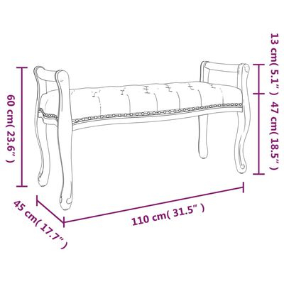 vidaXL Πάγκος Μπεζ 110 x 45 x 60 εκ. Λινός