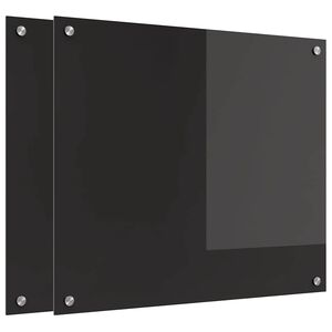 vidaXL Πίσω Πάνελ Κουζίνας Μαύρο 70 x 60 cm σκληρυμένο γυαλί