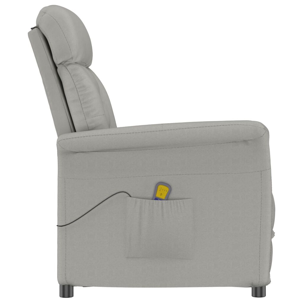 vidaXL Πολυθρόνα Μασάζ Ανοιχτό Γκρι Microfibre