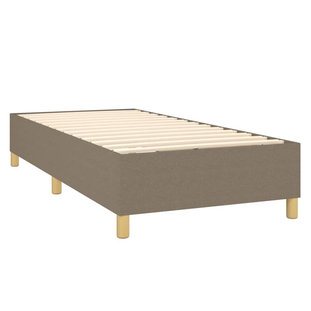 vidaXL Κρεβάτι Boxspring με Στρώμα Taupe 90x190 εκ.Υφασμάτινο