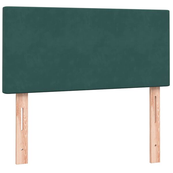 vidaXL Box Spring Κρεβάτι με στρώμα Σκούρο πράσινο 80x210 cm Velvet