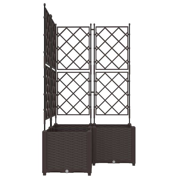 vidaXL Γλάστρα Κήπου με Πλέγμα 3 τμχ Καφέ 80x80x143 εκ