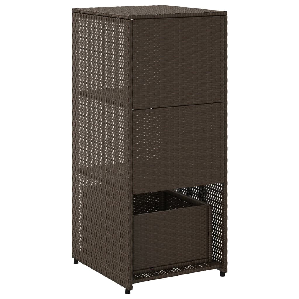 vidaXL Ντουλάπι Αποθήκευσης Κήπου Καφέ 50x55x115 εκ. Συνθετικό Ρατάν
