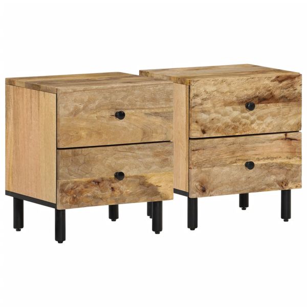vidaXL Κομοδίνα 2 τεμ. 40 x 33 x 46 εκ. από Μασίφ Ξύλο Μάνγκο
