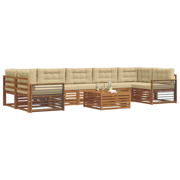 vidaXL &Sigma;&epsilon;&iota;&rho;ά &Kappa;&alpha;&nu;&alpha;&pi;έ &Epsilon;&xi;&omega;&tau;&epsilon;&rho;&iota;&kappa;&omicron;ύ &mu;&epsilon; &mu;&alpha;&xi;&iota;&lambda;ά&rho;&iota; 8 pcs &Phi;&upsilon;&sigma;&iota;&kappa;ό &kappa;&alpha;&iota; &Mu;&pi;&epsilon;&zeta;