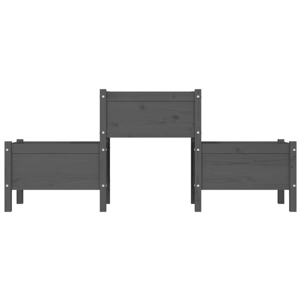 vidaXL Ζαρντινιέρα Γκρι 178,5 x 44 x 75 εκ. από Μασίφ Ξύλο Πεύκου