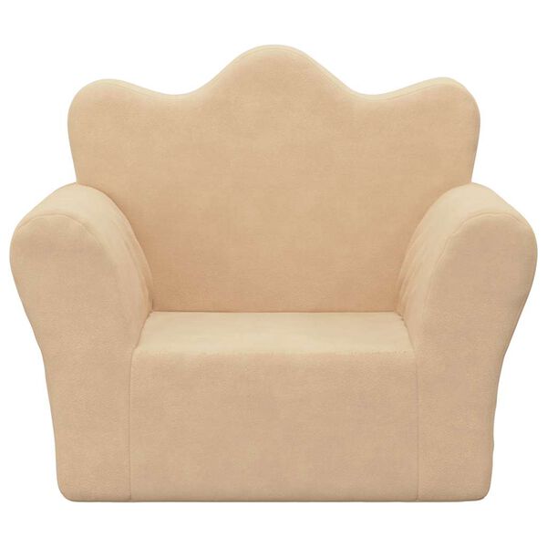 vidaXL Παιδικός καναπές Cream Soft Plush